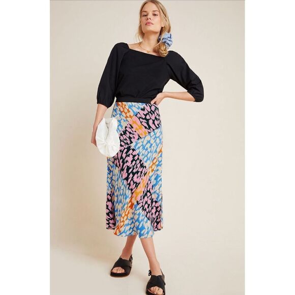 Anthropologie Corey Lynn Calter Bias Midi Skirt M - Picture 2 of 12